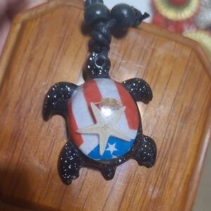 Turtle Pendant with Starfish Design